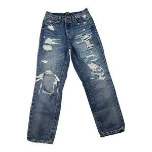 BDG Urban Outfitters Slim‎ Straight Button-Fly  Distressed Jeans sz 28 Blue
